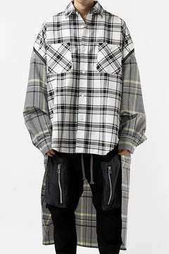 画像をギャラリービューアに読み込む, FACETASM ZIPPER HIGH & LOW LONG SHIRT (CHECK)