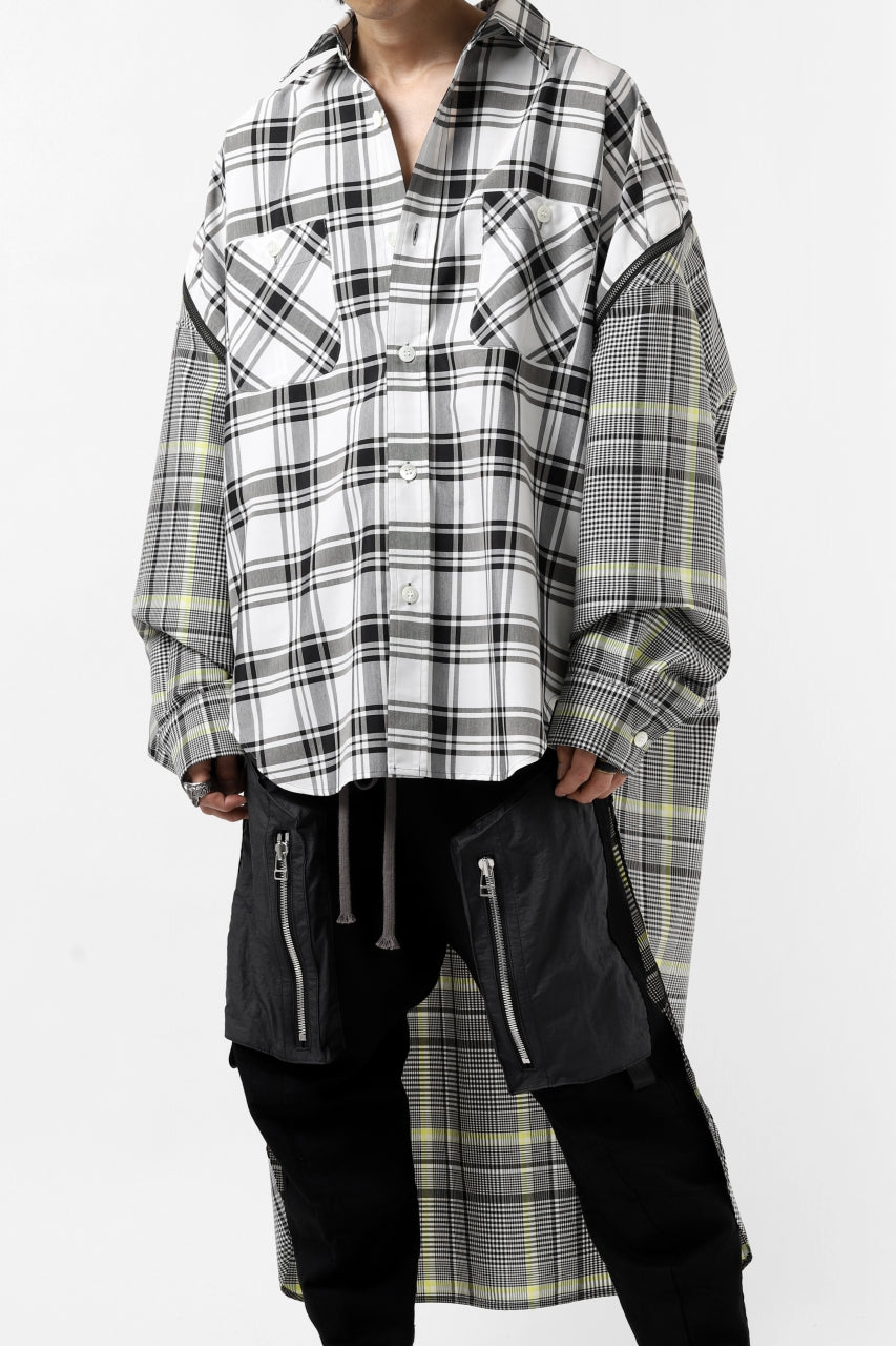 画像をギャラリービューアに読み込む, FACETASM ZIPPER HIGH & LOW LONG SHIRT (CHECK)