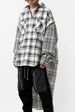 画像をギャラリービューアに読み込む, FACETASM ZIPPER HIGH & LOW LONG SHIRT (CHECK)