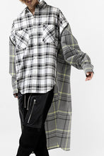 画像をギャラリービューアに読み込む, FACETASM ZIPPER HIGH & LOW LONG SHIRT (CHECK)