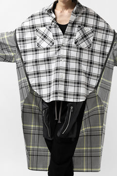 画像をギャラリービューアに読み込む, FACETASM ZIPPER HIGH & LOW LONG SHIRT (CHECK)