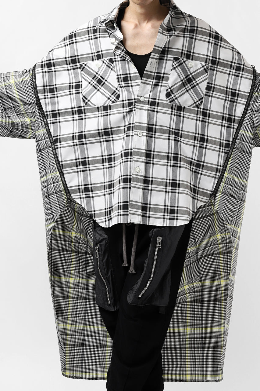 画像をギャラリービューアに読み込む, FACETASM ZIPPER HIGH & LOW LONG SHIRT (CHECK)