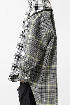 画像をギャラリービューアに読み込む, FACETASM ZIPPER HIGH & LOW LONG SHIRT (CHECK)