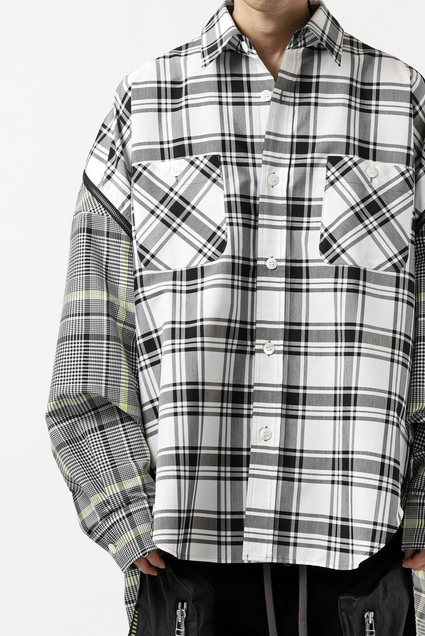 画像をギャラリービューアに読み込む, FACETASM ZIPPER HIGH & LOW LONG SHIRT (CHECK)