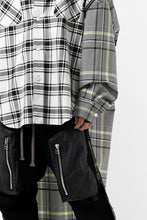 画像をギャラリービューアに読み込む, FACETASM ZIPPER HIGH & LOW LONG SHIRT (CHECK)