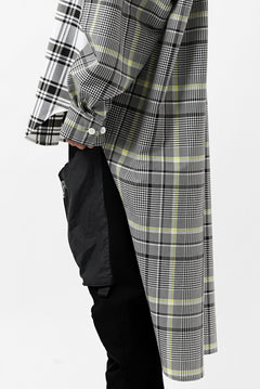 画像をギャラリービューアに読み込む, FACETASM ZIPPER HIGH & LOW LONG SHIRT (CHECK)