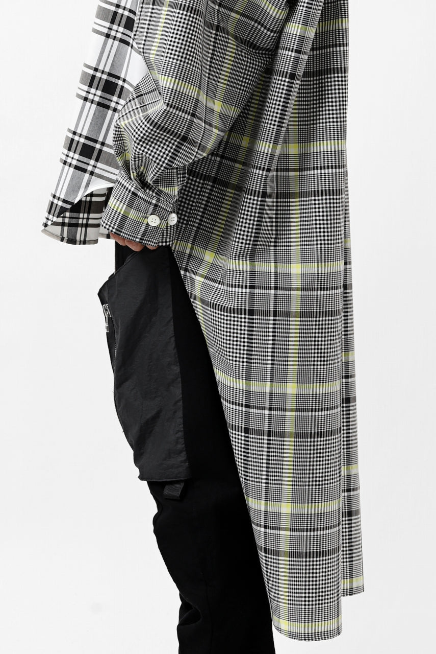 画像をギャラリービューアに読み込む, FACETASM ZIPPER HIGH & LOW LONG SHIRT (CHECK)