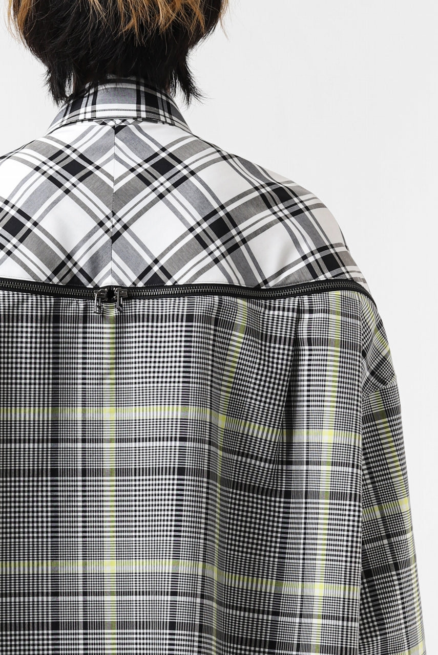 画像をギャラリービューアに読み込む, FACETASM ZIPPER HIGH & LOW LONG SHIRT (CHECK)