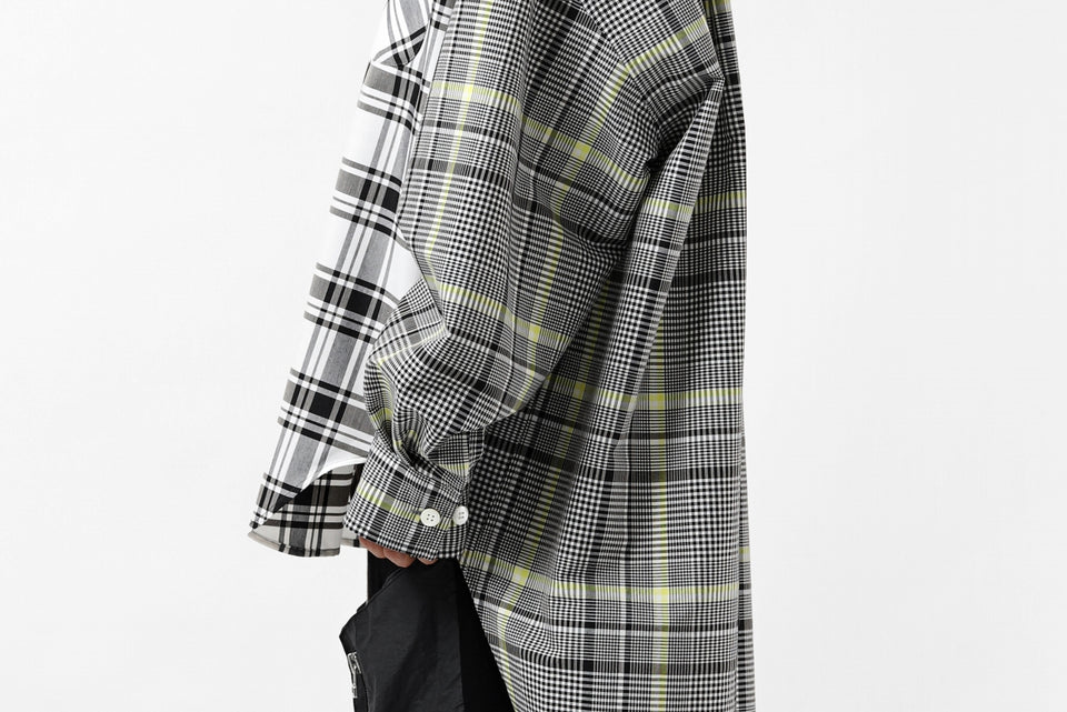 画像をギャラリービューアに読み込む, FACETASM ZIPPER HIGH & LOW LONG SHIRT (CHECK)