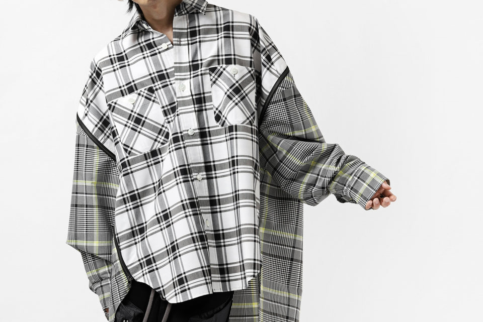 画像をギャラリービューアに読み込む, FACETASM ZIPPER HIGH & LOW LONG SHIRT (CHECK)