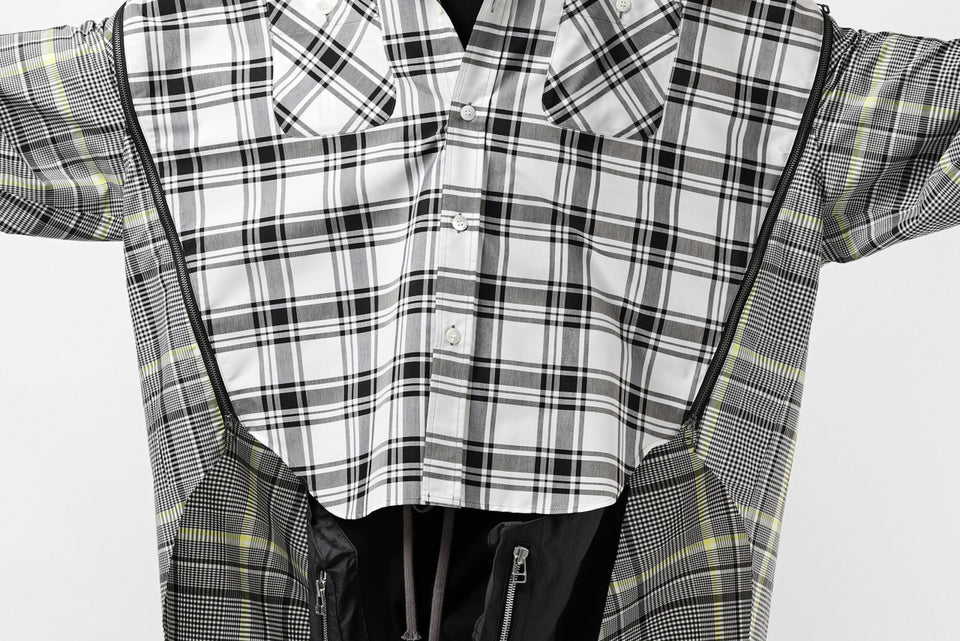 画像をギャラリービューアに読み込む, FACETASM ZIPPER HIGH & LOW LONG SHIRT (CHECK)
