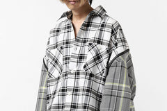 画像をギャラリービューアに読み込む, FACETASM ZIPPER HIGH & LOW LONG SHIRT (CHECK)