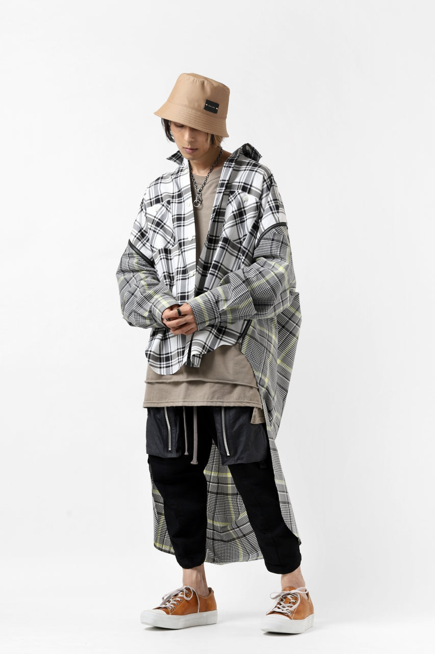 画像をギャラリービューアに読み込む, FACETASM ZIPPER HIGH & LOW LONG SHIRT (CHECK)