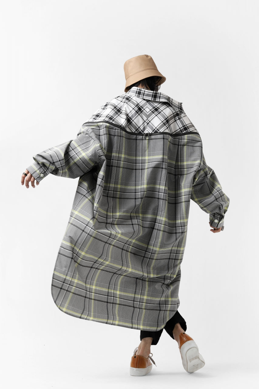 画像をギャラリービューアに読み込む, FACETASM ZIPPER HIGH & LOW LONG SHIRT (CHECK)