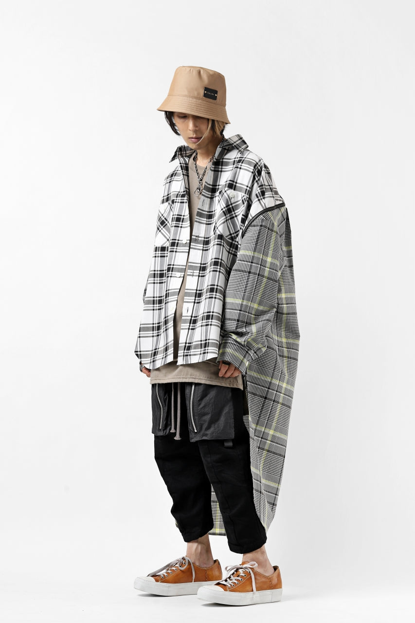 画像をギャラリービューアに読み込む, FACETASM ZIPPER HIGH & LOW LONG SHIRT (CHECK)