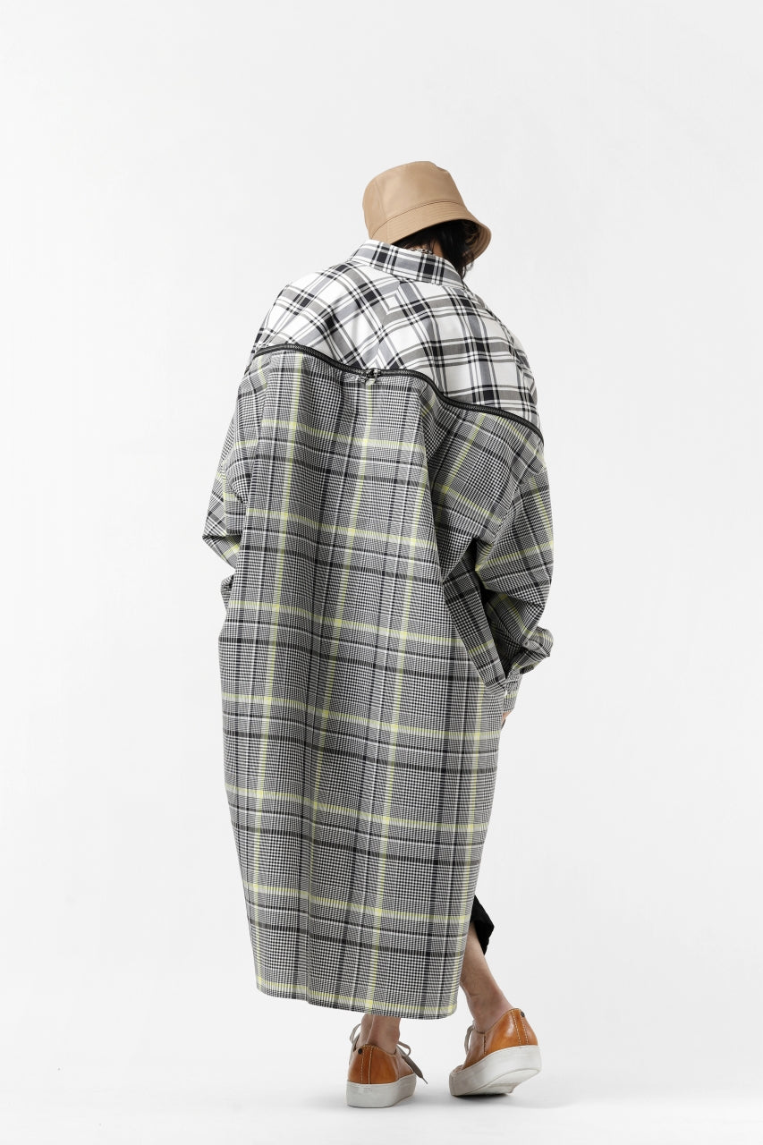 画像をギャラリービューアに読み込む, FACETASM ZIPPER HIGH & LOW LONG SHIRT (CHECK)