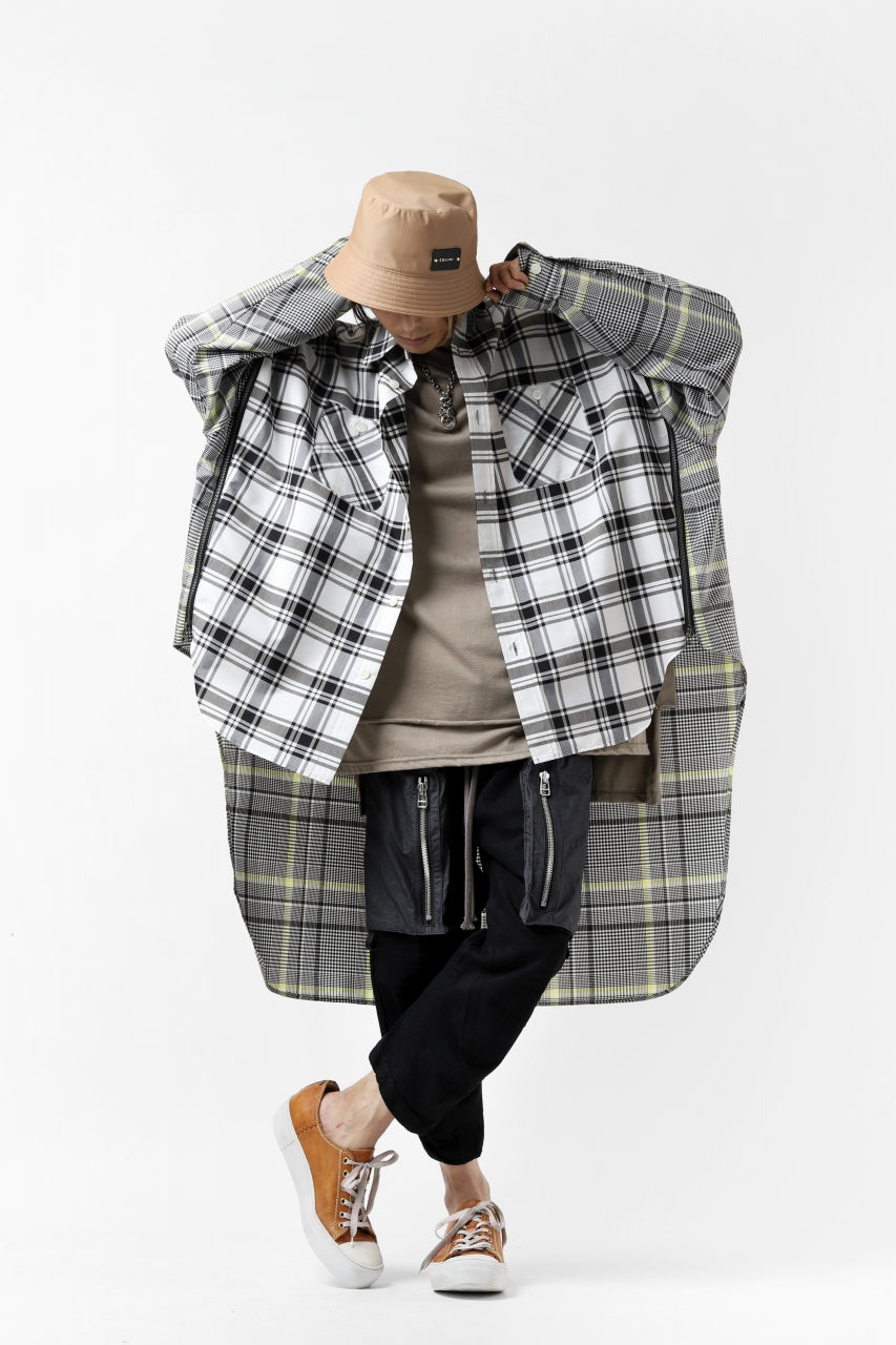 画像をギャラリービューアに読み込む, FACETASM ZIPPER HIGH & LOW LONG SHIRT (CHECK)