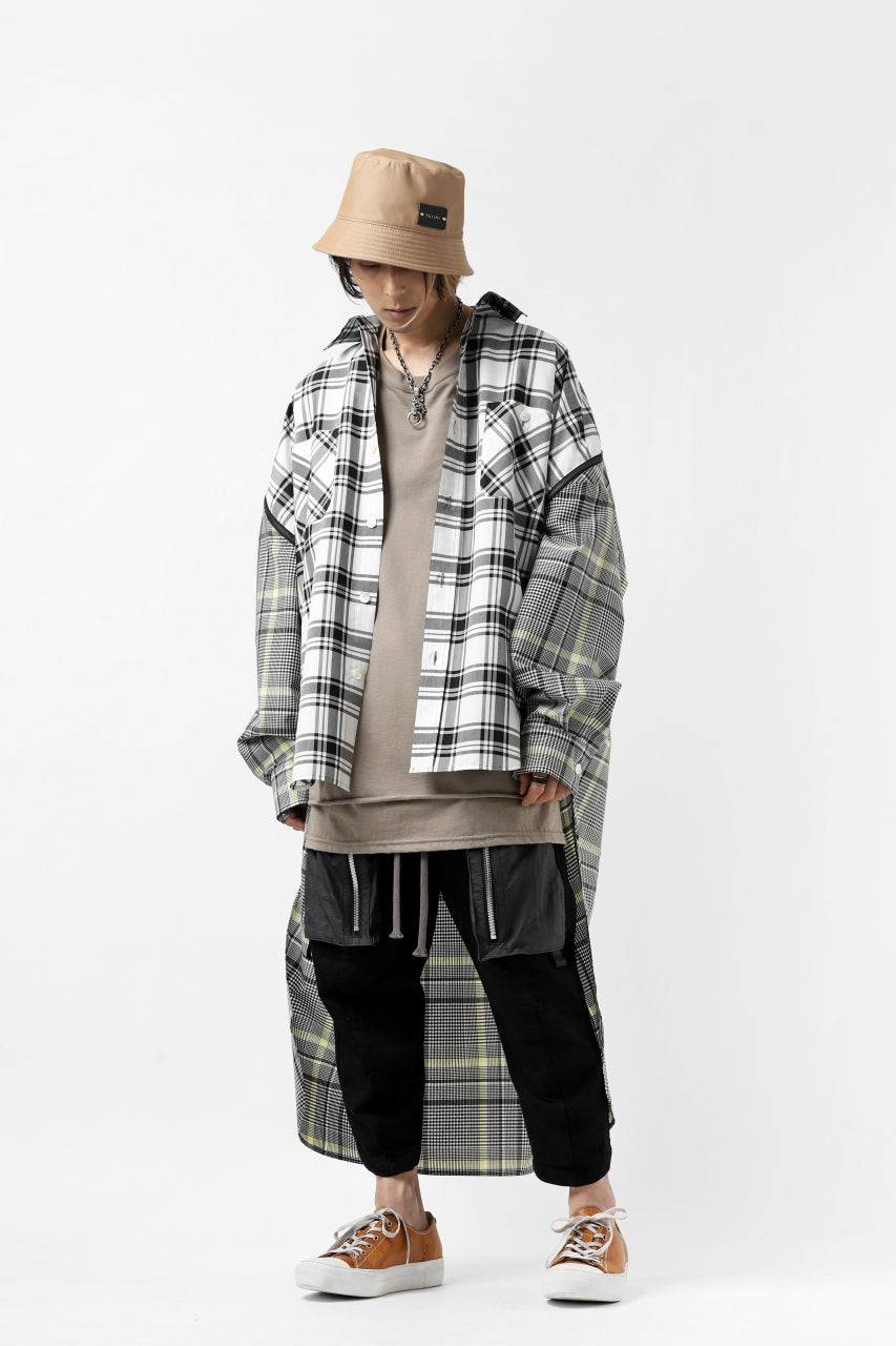 画像をギャラリービューアに読み込む, FACETASM ZIPPER HIGH & LOW LONG SHIRT (CHECK)