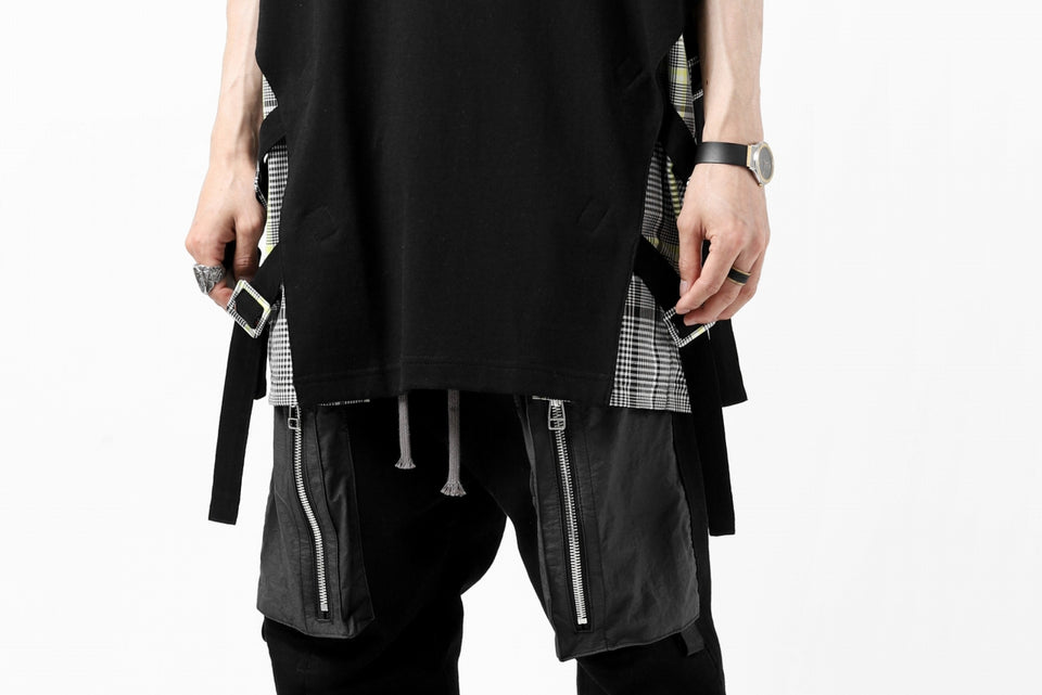 画像をギャラリービューアに読み込む, FACETASM BUCKLE BELT CHECK TOPS (BLACK)