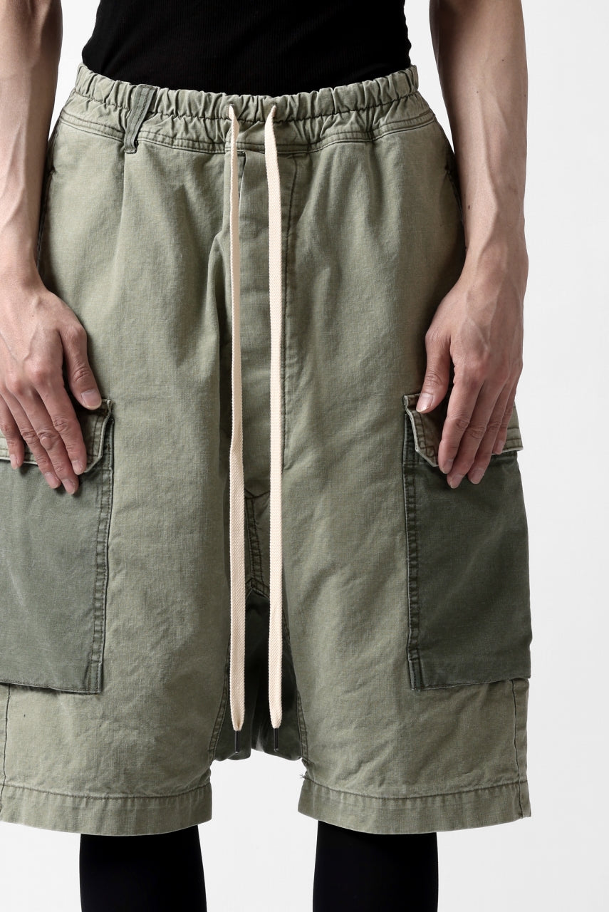 Load image into Gallery viewer, ISAMU KATAYAMA BACKLASH SARROUEL SHORTS / STONE WASHED USA-COTTON (KHAKI)
