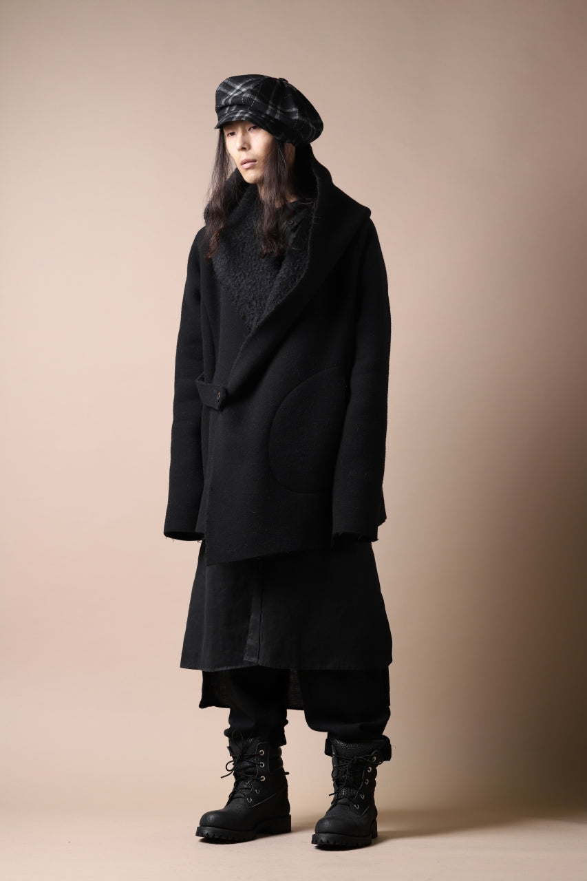 画像をギャラリービューアに読み込む, forme d'expression Hooded Cardigan Jacket (Black)