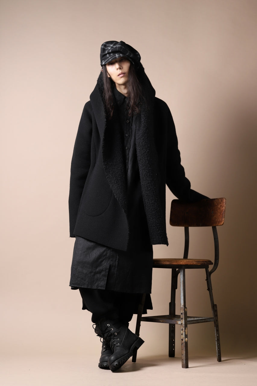 画像をギャラリービューアに読み込む, forme d'expression Hooded Cardigan Jacket (Black)