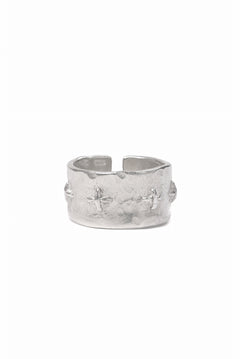 Load image into Gallery viewer, m.a+ thick silver stitched multiple cross ring / AG538/AG (SILVER)