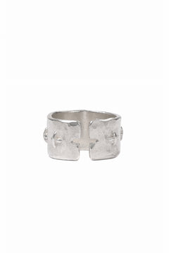 Load image into Gallery viewer, m.a+ thick silver stitched multiple cross ring / AG538/AG (SILVER)