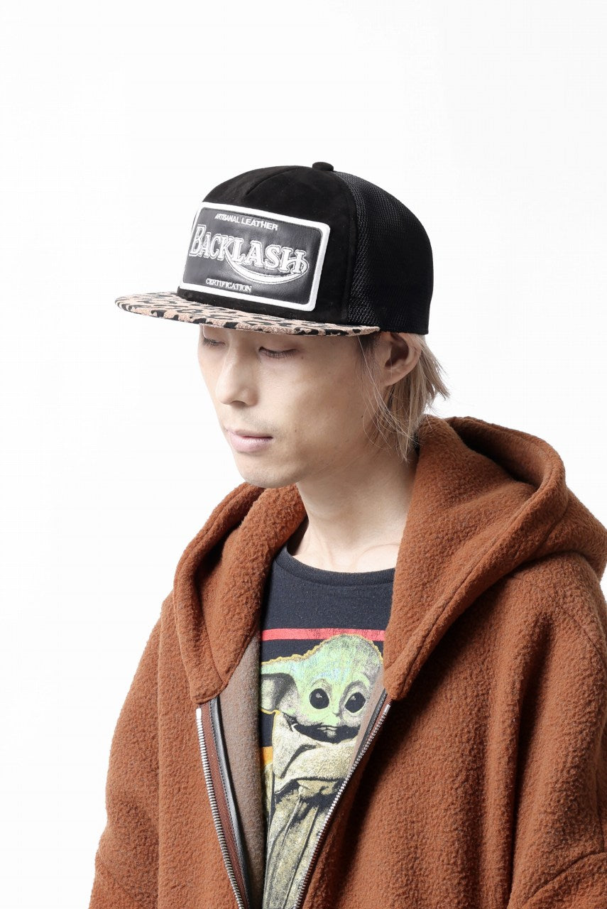 Load image into Gallery viewer, ISAMU KATAYAMA BACKLASH KANGAROO SUEDE MESH CAP (LEOPARD)