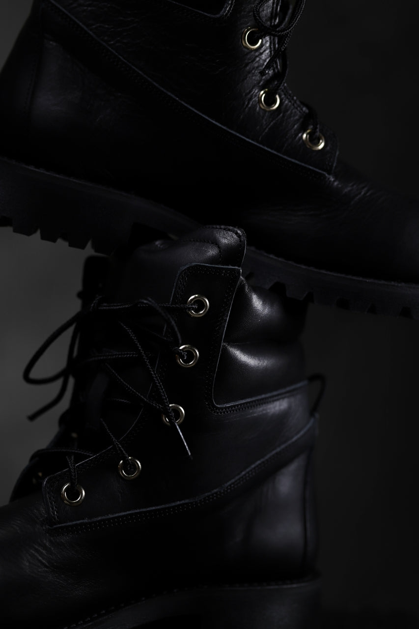 画像をギャラリービューアに読み込む, Portaille exclusive LEX-W20 TREK Laced Boots / VACCHETTA SMOOTH (BLACK / GOLD EYELET)