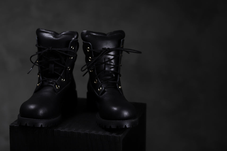 画像をギャラリービューアに読み込む, Portaille exclusive LEX-W20 TREK Laced Boots / VACCHETTA SMOOTH (BLACK / GOLD EYELET)