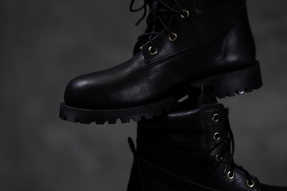 画像をギャラリービューアに読み込む, Portaille exclusive LEX-W20 TREK Laced Boots / VACCHETTA SMOOTH (BLACK / GOLD EYELET)