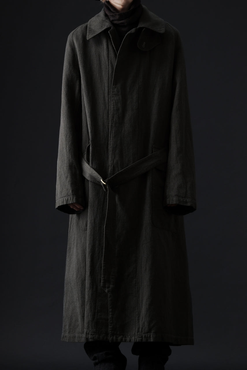 Load image into Gallery viewer, ISAMU KATAYAMA BACKLASH OVER COAT / GARMENT NATURAL DYED WOVEN + ELECTRIC HEATING LINER (LEAF)