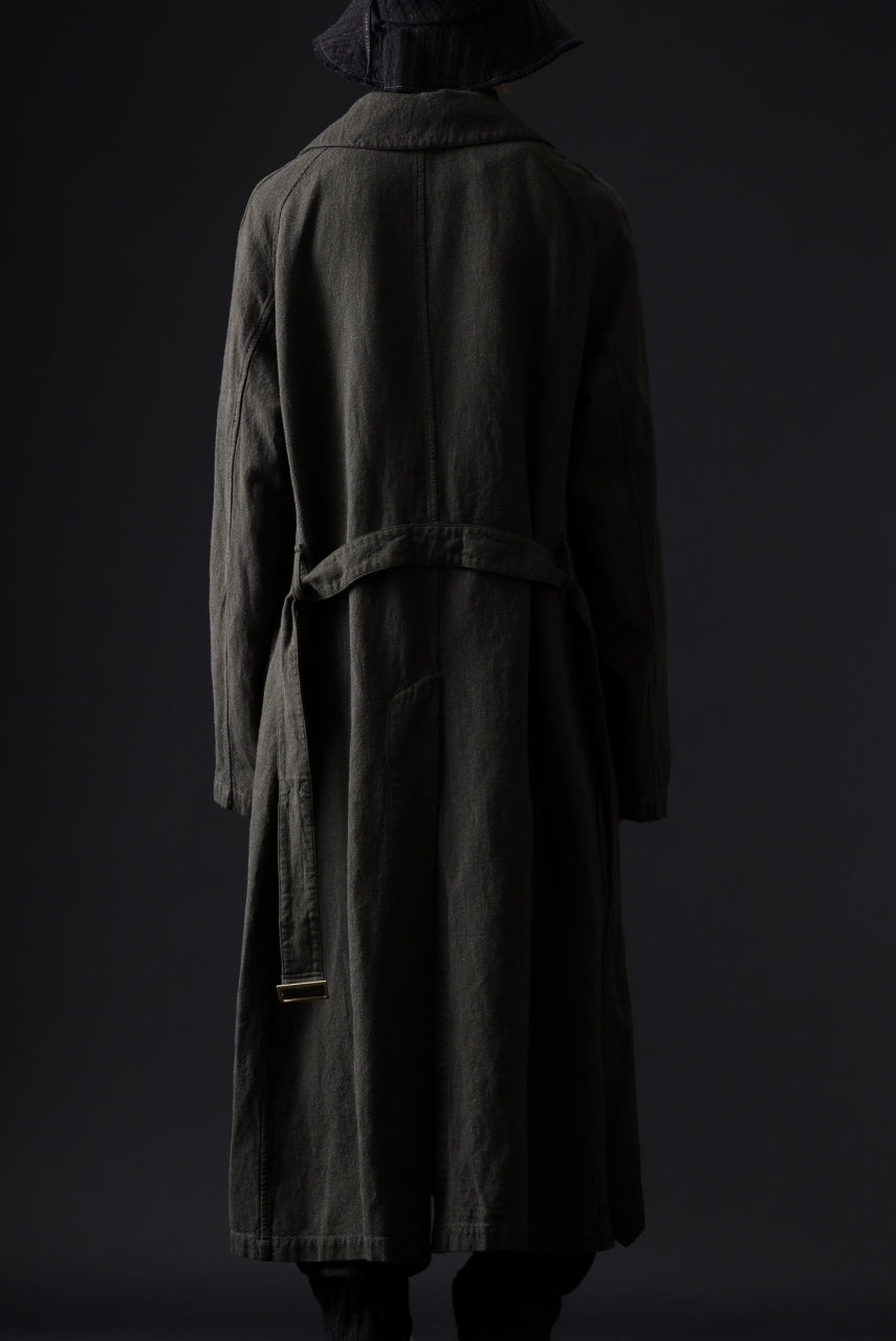 Load image into Gallery viewer, ISAMU KATAYAMA BACKLASH OVER COAT / GARMENT NATURAL DYED WOVEN + ELECTRIC HEATING LINER (LEAF)