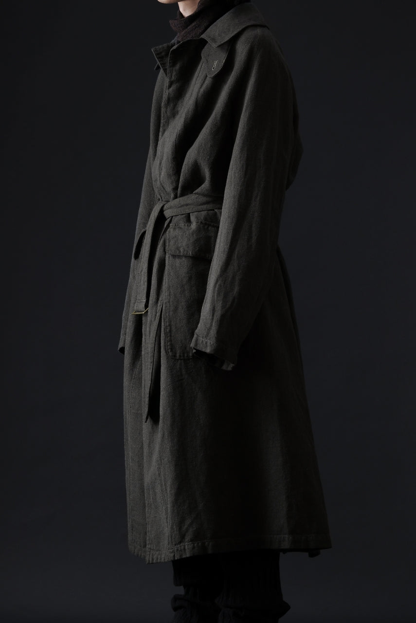 Load image into Gallery viewer, ISAMU KATAYAMA BACKLASH OVER COAT / GARMENT NATURAL DYED WOVEN + ELECTRIC HEATING LINER (LEAF)
