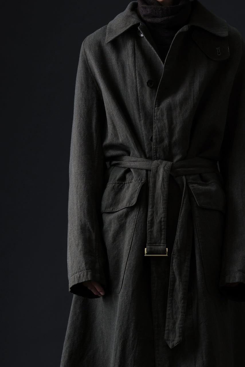 Load image into Gallery viewer, ISAMU KATAYAMA BACKLASH OVER COAT / GARMENT NATURAL DYED WOVEN + ELECTRIC HEATING LINER (LEAF)