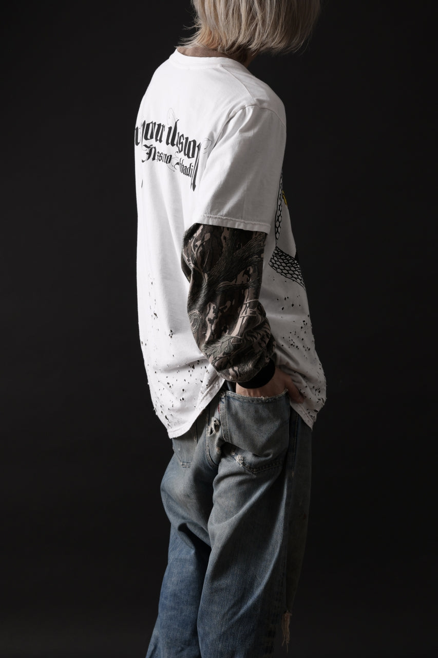 画像をギャラリービューアに読み込む, MASSIMO SABBADIN GRAPHIC T SHIRT wt. SCREEN PRINT/DESTROY (sill trd)