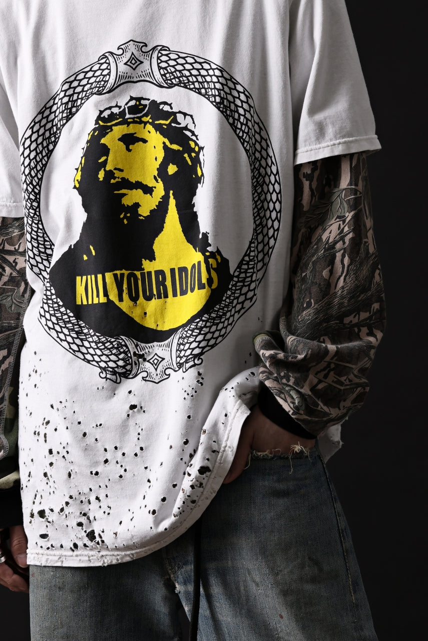 画像をギャラリービューアに読み込む, MASSIMO SABBADIN GRAPHIC T SHIRT wt. SCREEN PRINT/DESTROY (sill trd)