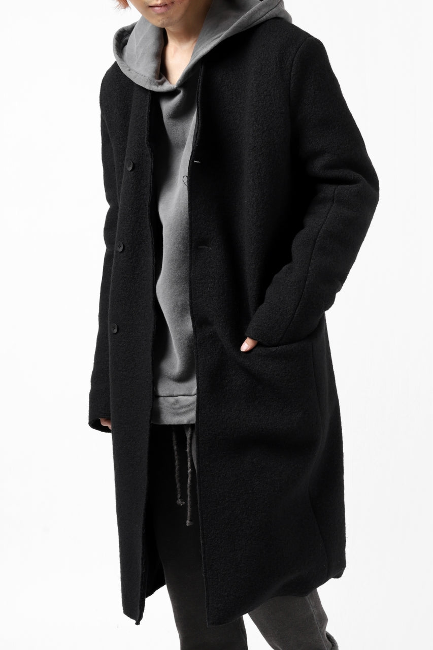Load image into Gallery viewer, daub RAW EDGE COAT / VIRGIN WOOL (BLACK)