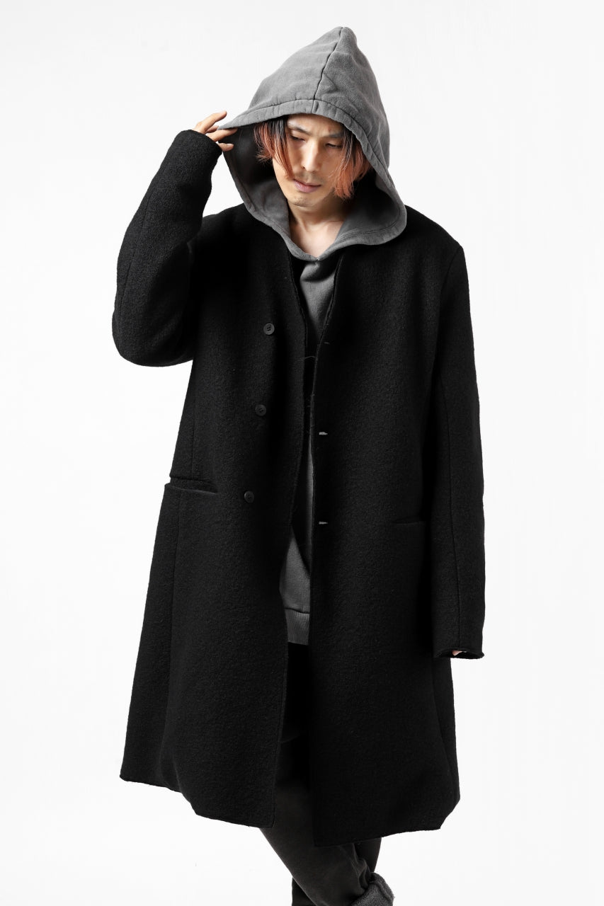 Load image into Gallery viewer, daub RAW EDGE COAT / VIRGIN WOOL (BLACK)