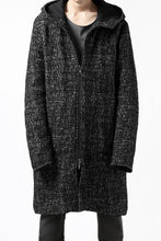 Load image into Gallery viewer, daub HOODED LONG ZIP COAT / MERANGE KNITTED (BLACK)