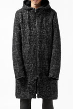 Load image into Gallery viewer, daub HOODED LONG ZIP COAT / MERANGE KNITTED (BLACK)