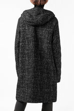 Load image into Gallery viewer, daub HOODED LONG ZIP COAT / MERANGE KNITTED (BLACK)