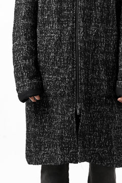Load image into Gallery viewer, daub HOODED LONG ZIP COAT / MERANGE KNITTED (BLACK)
