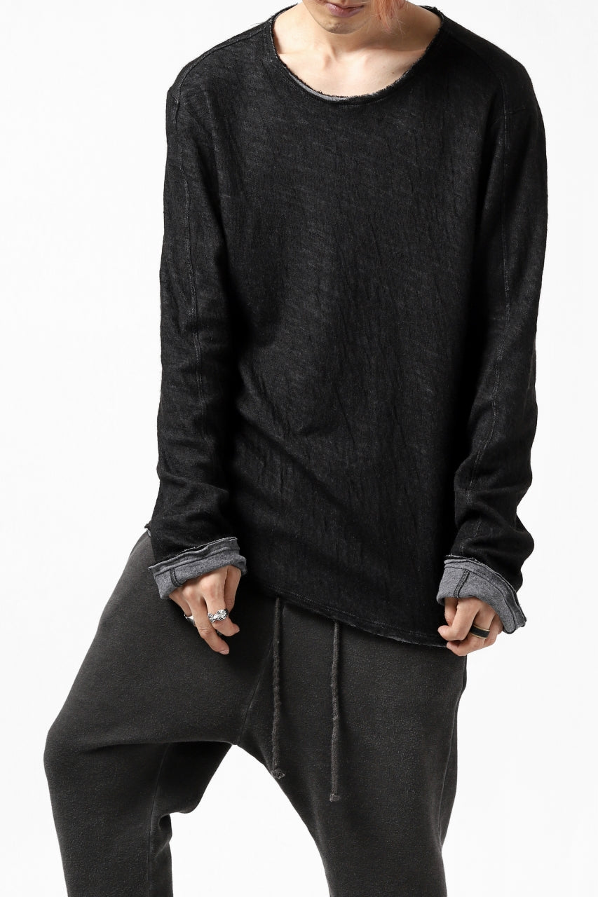 Load image into Gallery viewer, daub ERGONOMIC LONG SLEEVE KNIT SEWN / KNOTTING DOUBLE FACE (BLACK)