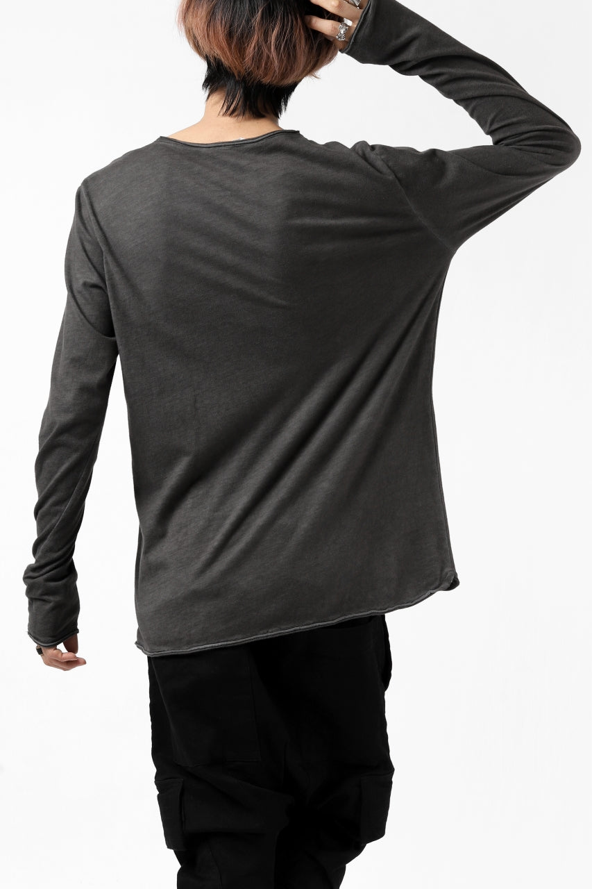 Load image into Gallery viewer, daub CHEST POCKET LONG SLEEVE CUT SEWN / COLD DYED JERSEY (DARK GREY)