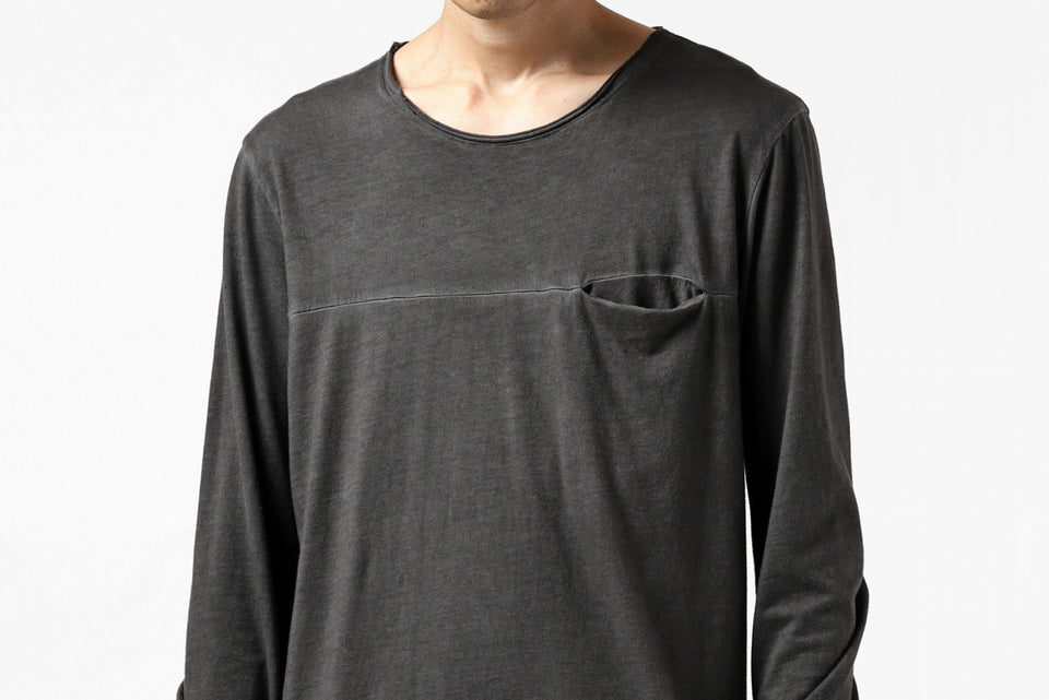 Load image into Gallery viewer, daub CHEST POCKET LONG SLEEVE CUT SEWN / COLD DYED JERSEY (DARK GREY)