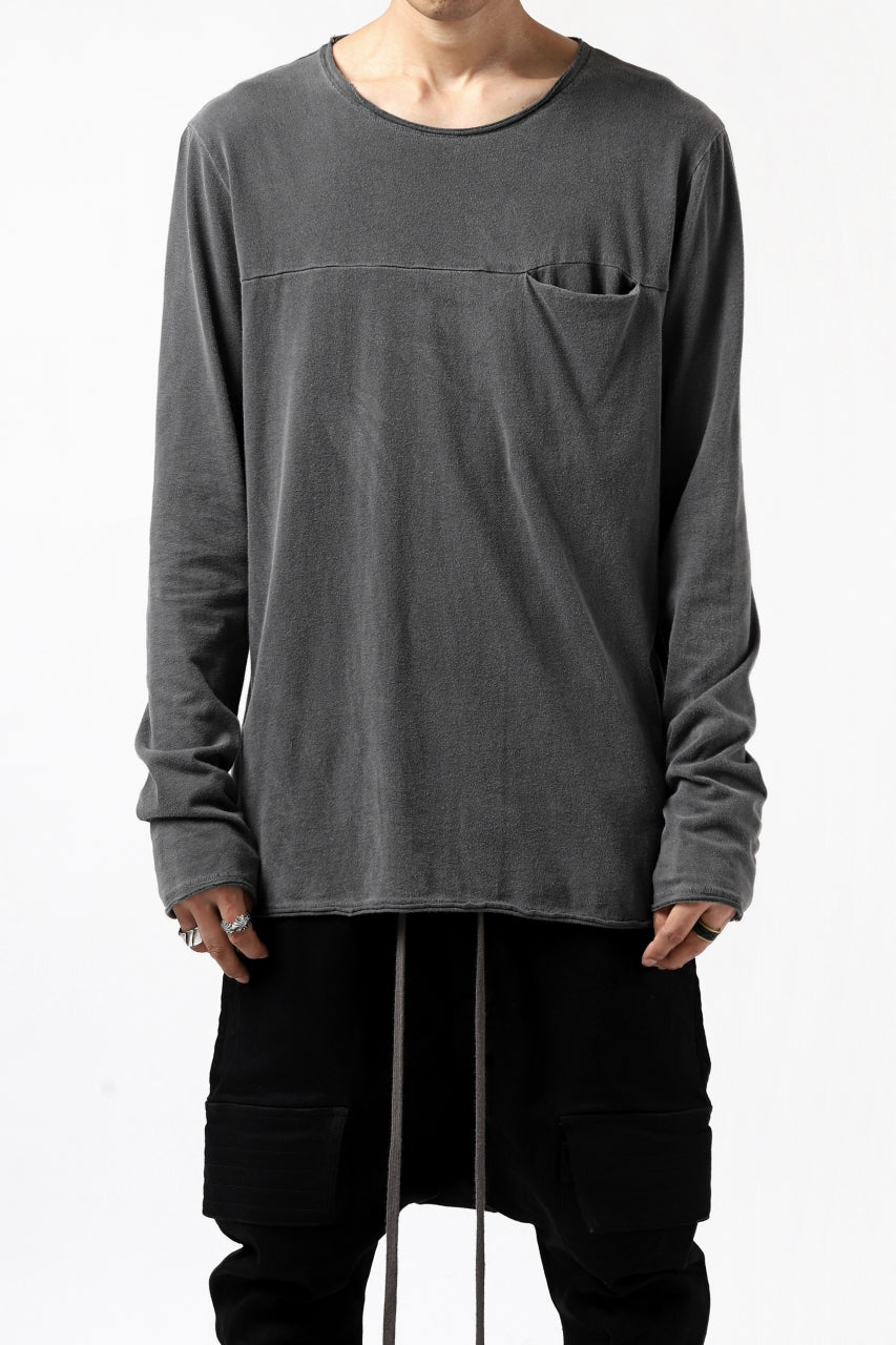 Load image into Gallery viewer, daub CHEST POCKET LONG SLEEVE CUT SEWN / COLD DYED JERSEY (GREY)