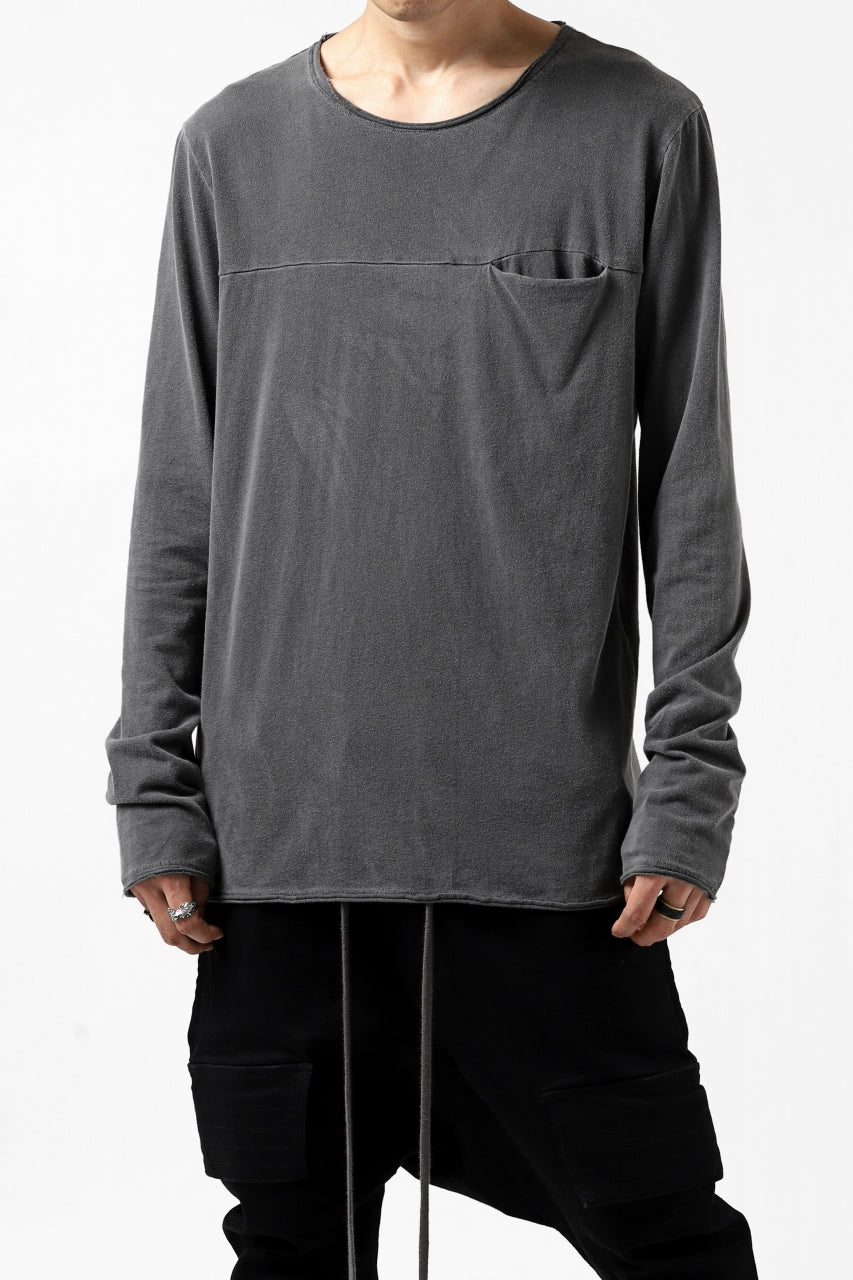 Load image into Gallery viewer, daub CHEST POCKET LONG SLEEVE CUT SEWN / COLD DYED JERSEY (GREY)