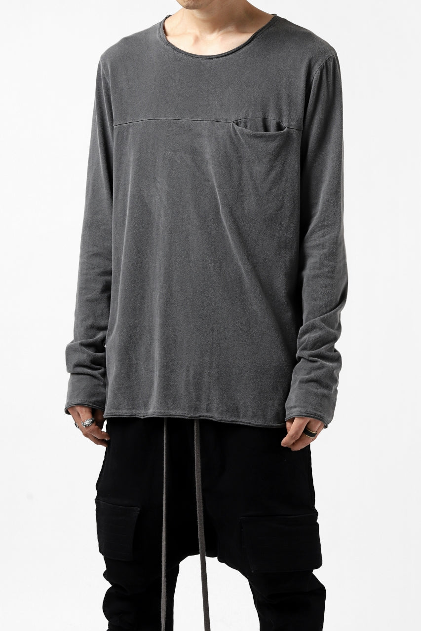 Load image into Gallery viewer, daub CHEST POCKET LONG SLEEVE CUT SEWN / COLD DYED JERSEY (GREY)
